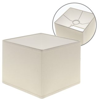 Abat-jour ESPANHOL quadrado com encaixe E14 C.16xL.16xAlt.13cm natural (cru)