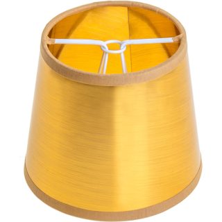 Abat-jour LITUANO redondo cónico pequeno com pinça Alt.10xD.12cm dourado