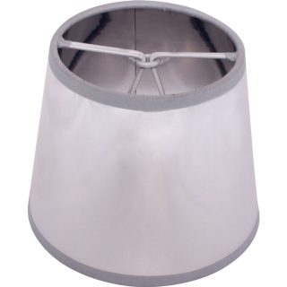 Abat-jour LITUANO redondo cónico pequeno com pinça Alt.10xD.12cm prata