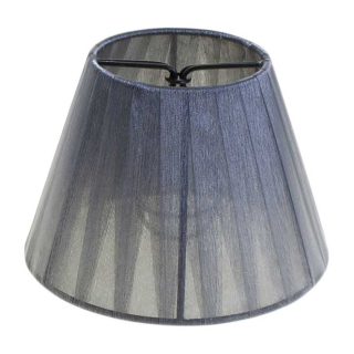Abat-jour AUSTRALIANO redondo cónico plissado tela Organza com pinça Alt.10xD.14cm cinzento