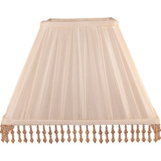 Abat-jour POLACO quadrado prisma com missangas, com encaixe E27 C.30xL.30xAlt.23cm bege