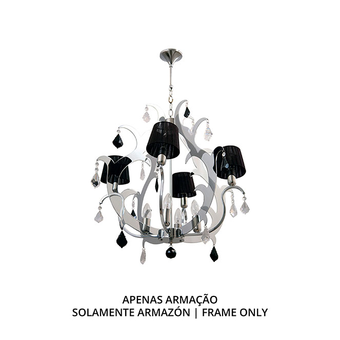 Candeeiro de tecto DEBORAH 8xE14 Alt.Reg.xD.65cm cromado