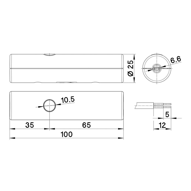 Regulador de mão com botão de pressão 2-100W LED Ret. | 4-100W incand., em transparente - Image 2