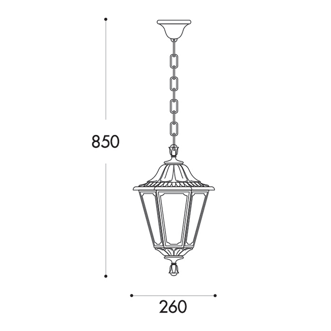 Suspensão RUT 1xE27 IP55 Alt.85xD.26cm resina preta - Image 3