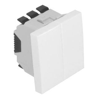 Comutador de lustre QUADRA45 (2 módulos) 10AX 250Vac branco mate