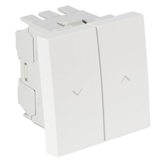 Botão duplo de persiana QUADRA45 (2 módulos) 10A 250Vac branco