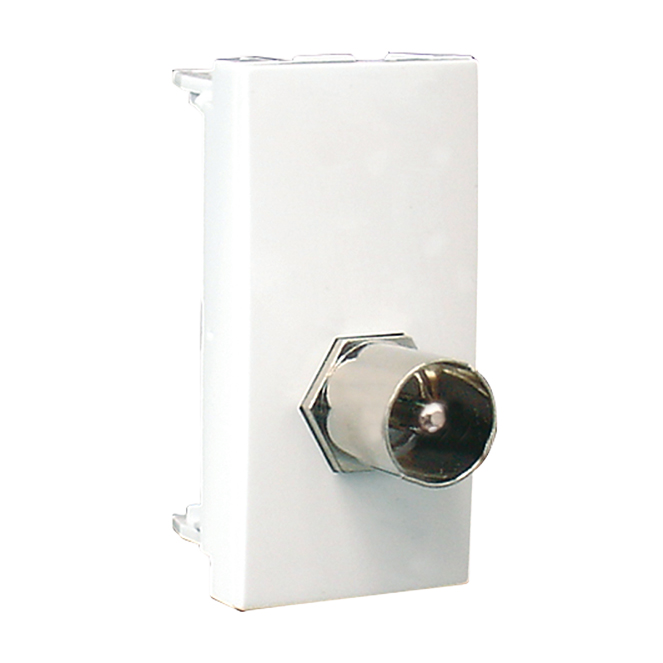 Módulo com Conetor IEC macho/Tipo F (1 Módulo) em branco