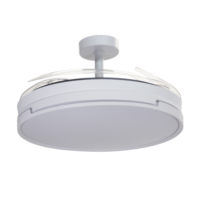 Ventoinha de tecto ROBIN ECO branca, 4 palas retráteis, 72W LED 3000|3500|6000K, Alt.30/40xD.107/50c - Image 2