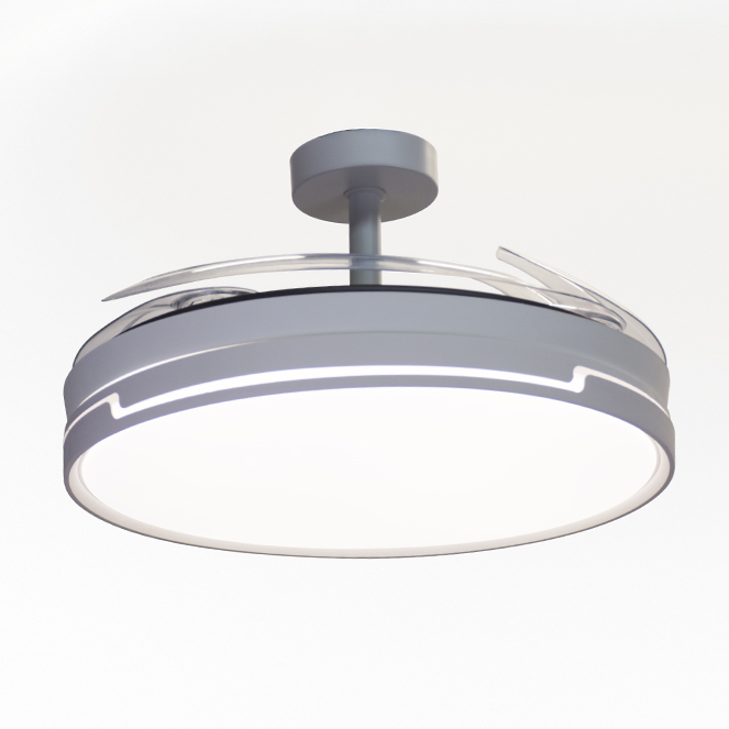 Ventoinha de tecto ROBIN ECO branca, 4 palas retráteis, 72W LED 3000|3500|6000K, Alt.30/40xD.107/50c - Image 3