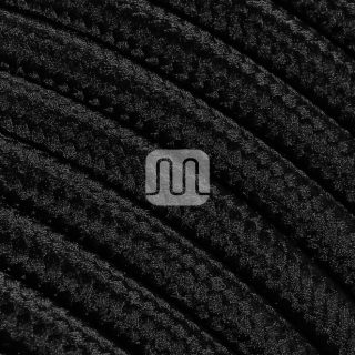 Cabo elétrico achatado revestido a tecido H03VVH2-F 2x0,75mm², em preto (Bobina 50m)