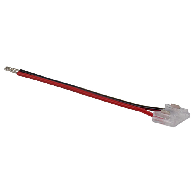 Conector com cabo para Fita LED SMD/COB 1cor 10mm (2pinos) 12/24V IP20 transparente