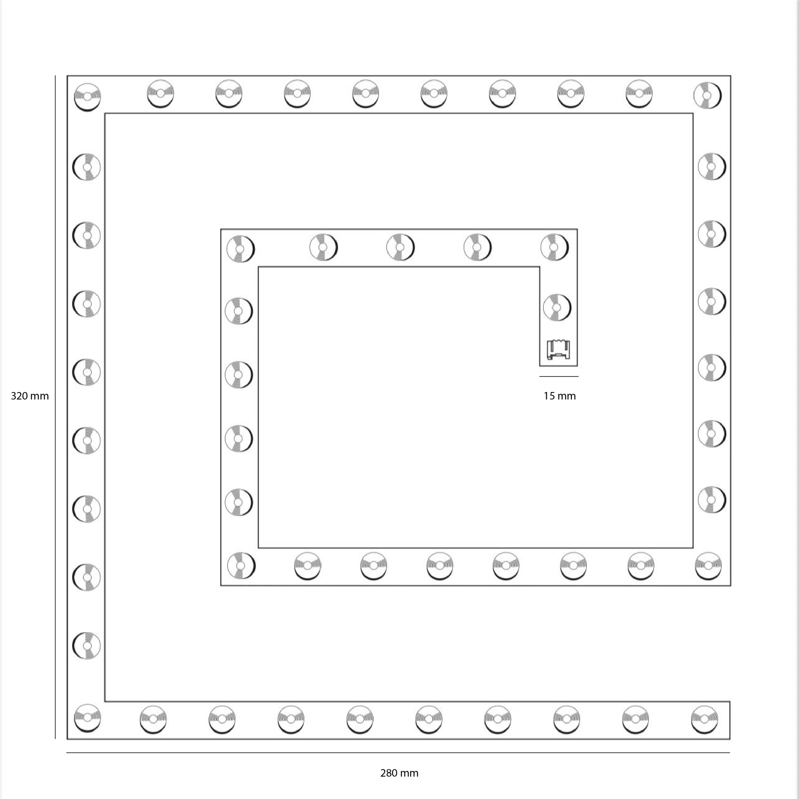 Módulo LED quadrado 72W 6480lm 3000-4000-6000K 230V com ímanes - Image 3