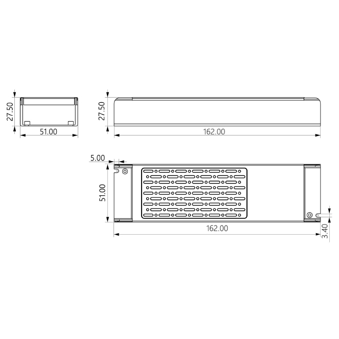 Transformador de tensão constante AC/DC (Driver) 24Vdc 100W 16,2x5,1x2,75cm, em metal - Image 2