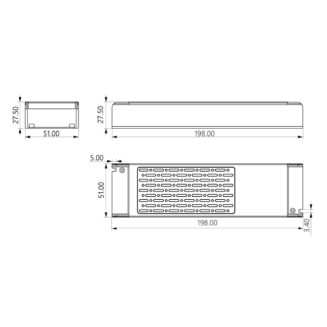 Transformador de tensão constante AC/DC (Driver) 24Vdc 200W 19,8x5,1x2,75cm, em metal - Image 2