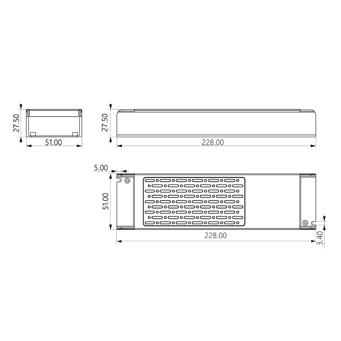 Transformador de tensão constante AC/DC (Driver) 24Vdc 250W 22,8x5,1x2,75cm, em metal - Image 2
