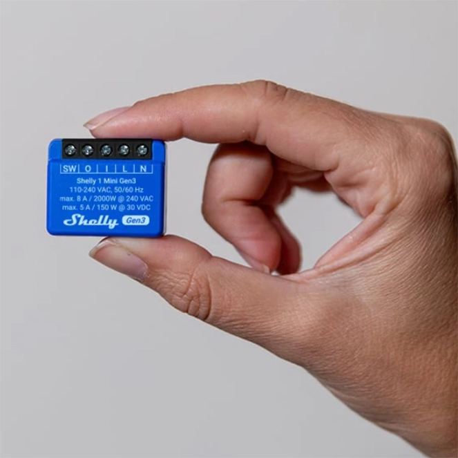 Shelly 1 Mini Gen3 — Mini Relé 1 canal (ON/OFF) 8A Wi-Fi + Bluetooth - Image 2