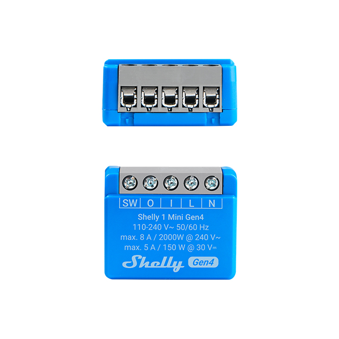Shelly 1 Mini Gen4 — Relé 1 canal (ON/OFF) 8A Wi-Fi + Bluetooth + Zigbee + Matter - Image 2