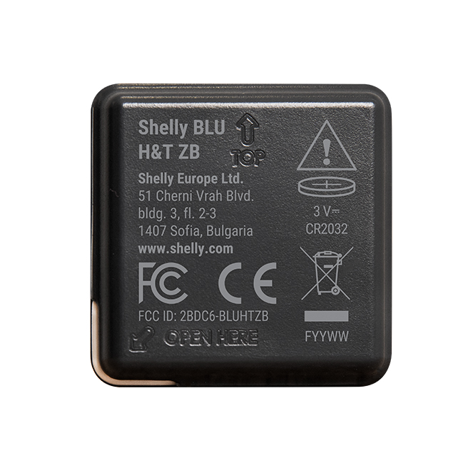Shelly BLU H&T ZB Preto — Sensor de Temperatura e Humidade, Bluetooth + Zigbee - Image 2