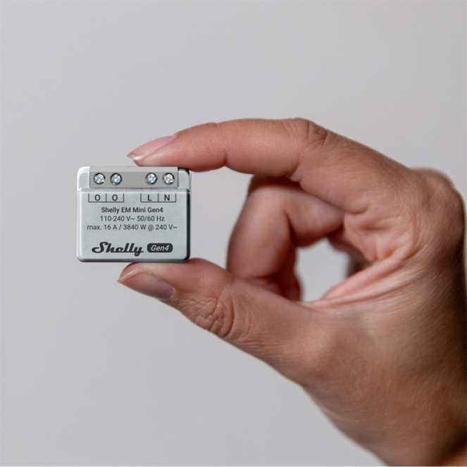 Shelly EM Mini Gen4 — Mini Medidor de Energia Monofásico 16A Wi-Fi + Bluetooth + Zigbee + Matter - Image 2