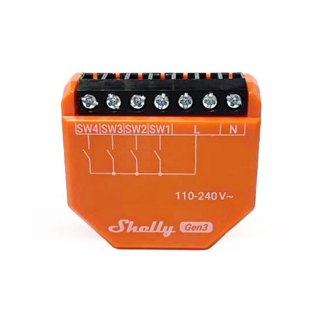Shelly i4 Gen3 — Controlador de 4 Entradas Digitais Wi-Fi + Bluetooth - Image 2