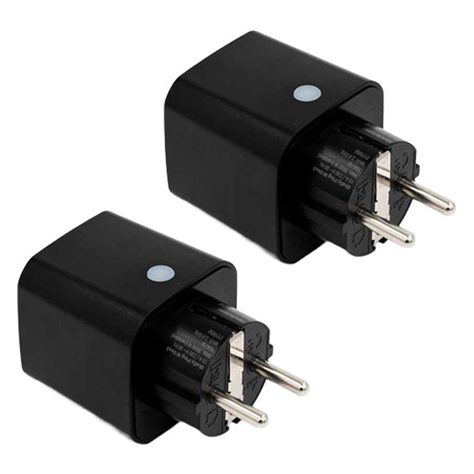 Shelly Plug M Gen3 Preto 2 unid. — Tomada Inteligente 13A 3000W com Medição Wi-Fi + Bluetooth