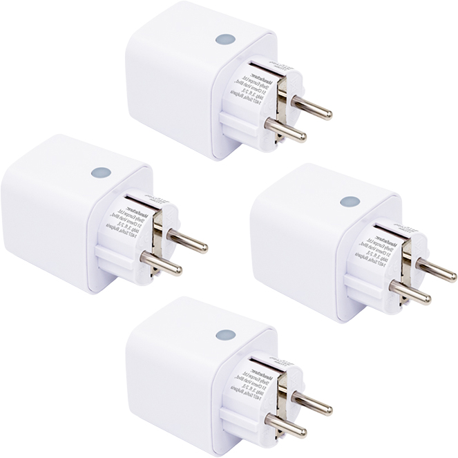 Shelly Plug M Gen3 Branco 4 unid. — Tomada Inteligente 13A 3000W com Medição Wi-Fi + Bluetooth