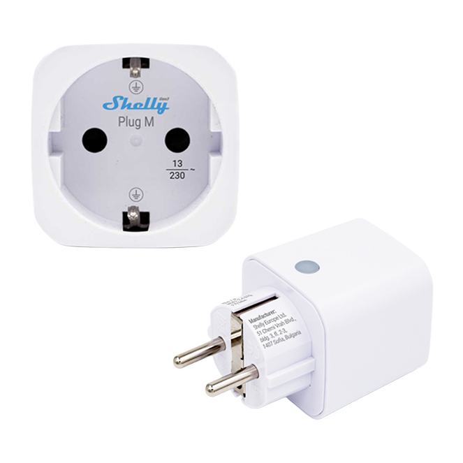 Shelly Plug M Gen3 Branco — Tomada Inteligente 13A 3000W com Medição Wi-Fi + Bluetooth - Image 2
