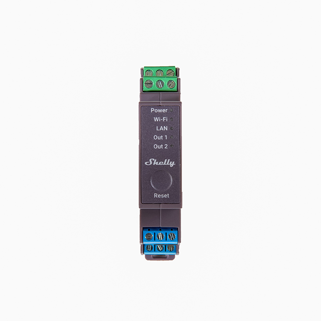 Shelly Pro 2 — Relé 2 canais p/calha DIN 2×16A Wi-Fi + Bluetooth + LAN - Image 2