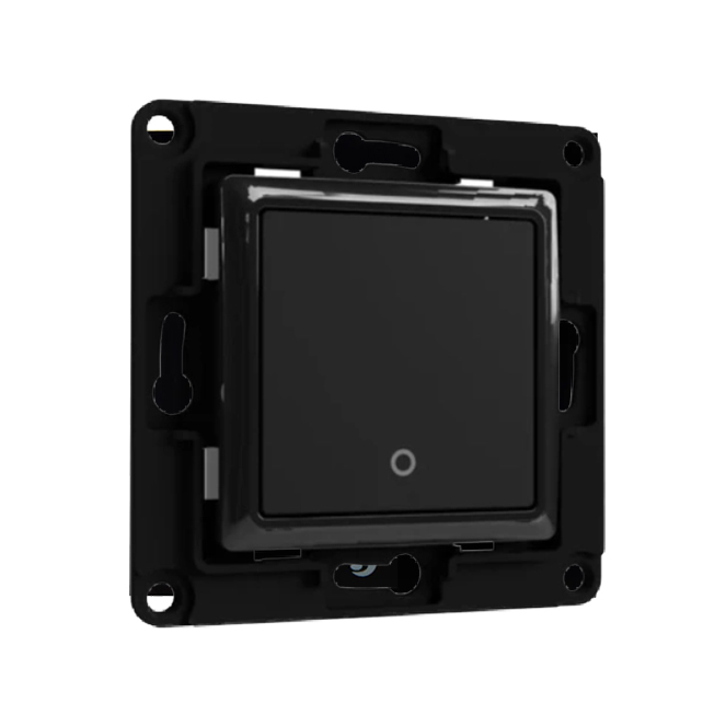 Shelly Wall Switch 1 Botão Preto — Corpo de Interruptor para Módulos Shelly Gen3
