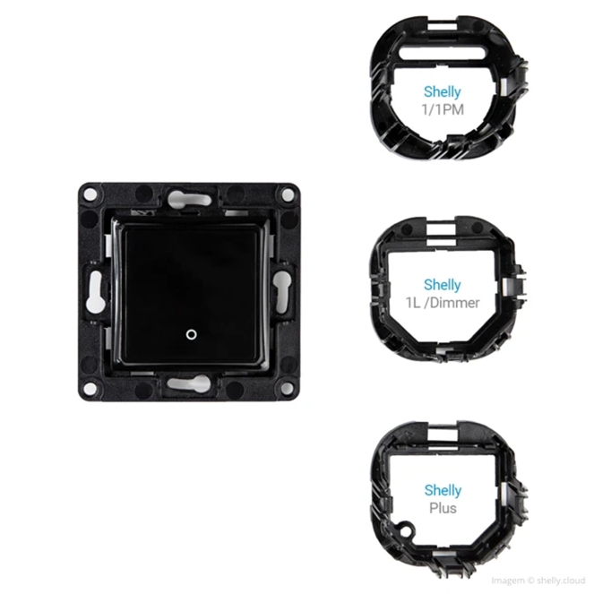 Shelly Wall Switch 1 Botão Preto — Corpo de Interruptor para Módulos Shelly Gen3 - Image 2