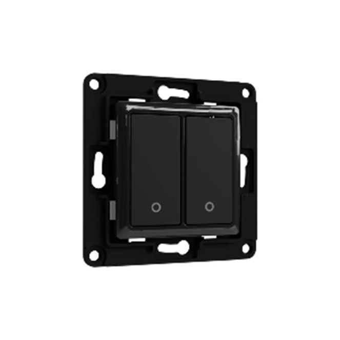 Shelly Wall Switch 2 Botões Preto — Corpo de Interruptor para Módulos Shelly Gen3