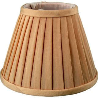 Abat-jour JORDANO redondo cónico com pregas, com encaixe E14 Alt.12,5xD.17,5cm bege